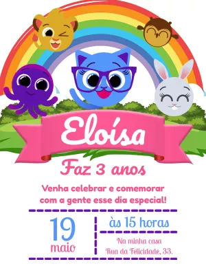 Invitación de cumpleaños Bolofofos – Estático – Pedro Henrique