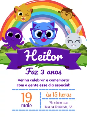 Invitación de cumpleaños Bolofofos – Estático – Pedro Henrique