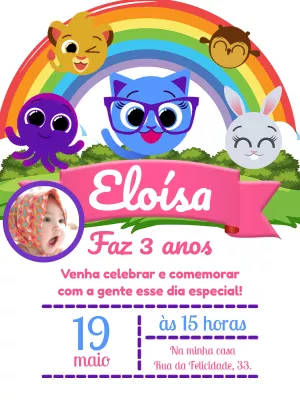 Invitación de cumpleaños Bolofofos – Estático – Pedro Henrique