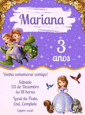 Invitación de cumpleaños Princesas – Estático – Decore Arte
