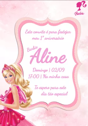 Convite de Aniversário Barbie Princesa Fada para Editar