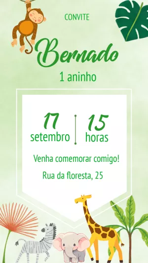 Safari Birthday Invitation – Static – Ariane