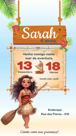 Invito di compleanno Oceania – Statico – Gislene Martins