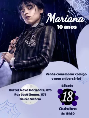 Invito di compleanno Mercoledì – Statico – Déborah Olimpio Garcia