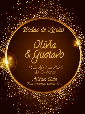 Convite Bodas de Zircão Elegante para Editar Online