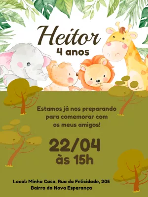 Safari Birthday Invitation – Static – Pedro Henrique