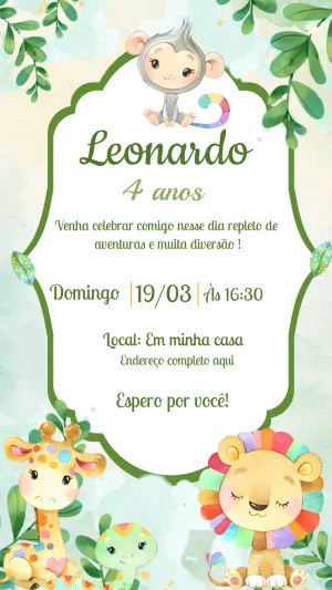 Safari Birthday Invitation – Static – Laiane