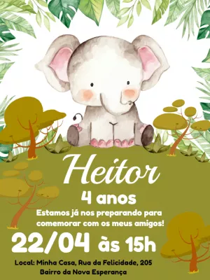 Safari Birthday Invitation – Static – Pedro Henrique