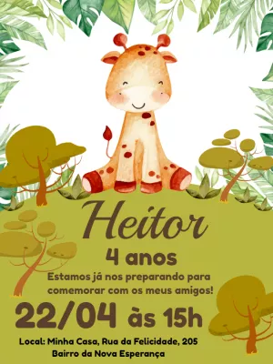 Safari Birthday Invitation – Static – Pedro Henrique
