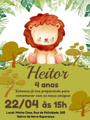 Safari Birthday Invitation – Static – Pedro Henrique