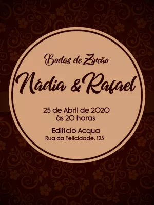 Convite Bodas de Zircão Elegante para Editar Online