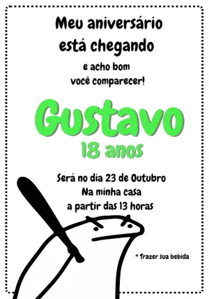 Convite de Aniversário Flork Bentô para Editar Online