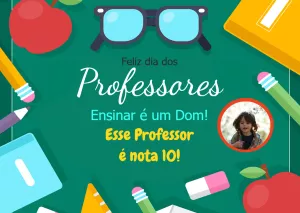 Cartão Dia dos Professores com Foto para Editar Online