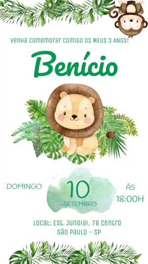Safari Birthday Invitation – Static – Felicity Artes