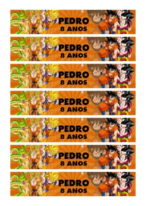Rótulo de Aniversário Dragon Ball com Goku para Editar Online