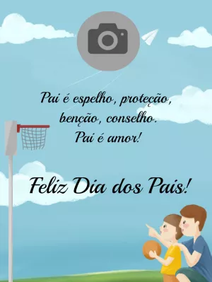 Cartão de Dia dos Pais com Foto Ilustrado para Editar Online