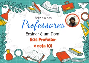 Cartão Dia dos Professores com Foto para Editar Online