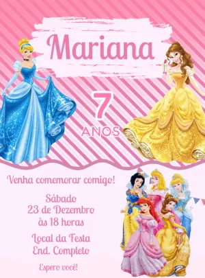 Invito di compleanno Principesse – Statico – Decore Arte