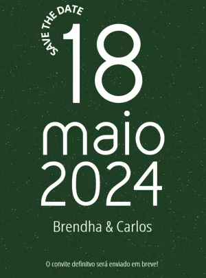 Save the Date Casamento Moderno Verde para Editar Online