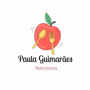 Logo Nutricionista com Maçã e Talheres para Editar Online