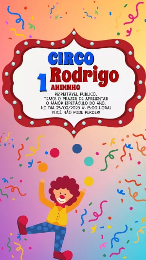 Invitation d'anniversaire Cirque – Statique – Ariane