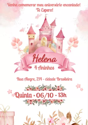 Invitación de cumpleaños Princesas – Estático – Amanda