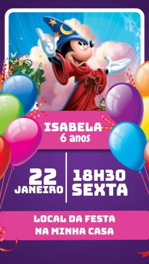Mickey Mouse Birthday Invitation – Static – Waguinho