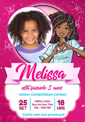 Invitación de cumpleaños Barbie – Estático – Jotta
