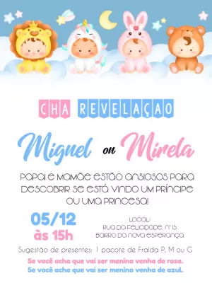 Invito gender reveal – Statico – Pedro Henrique