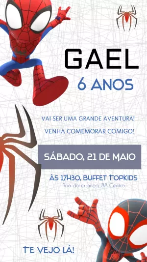 Convite Aniversário Homem Aranha Toy para Editar Online