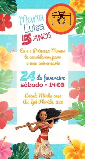 Invito di compleanno Oceania – Statico – ig: @illustragio