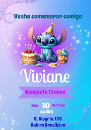 Stitch Birthday Invitation – Static – Julia B