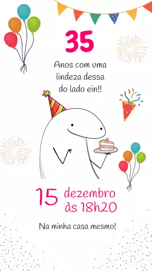 Convite de Aniversário Flork Meme para Editar Online