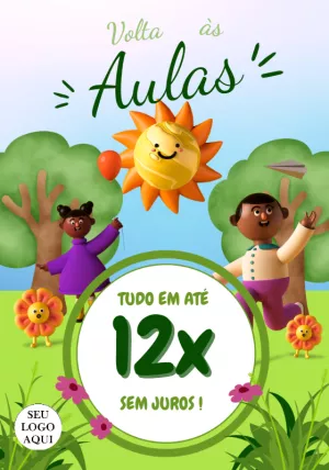 Folheto Volta às Aulas 3D para Editar Online