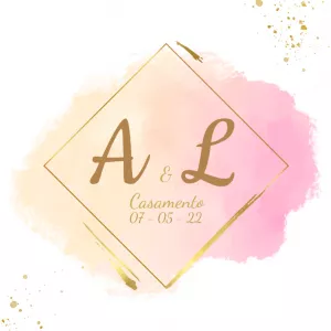 Logo Monograma de Casamento Aquarela para Editar Online