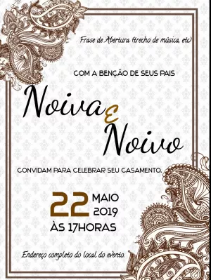 Convite de Casamento Tribal Elegante para Editar Online