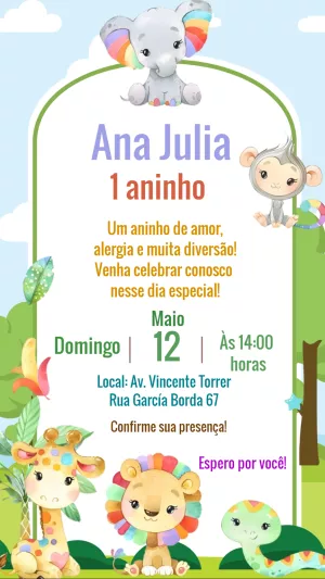 Safari Birthday Invitation – Static – Laiane