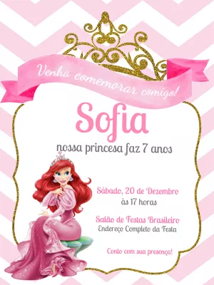 Invitación de cumpleaños La Sirenita – Estático – Jonathan Fiuza