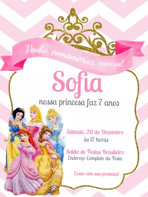 Invitación de cumpleaños Princesas – Estático – Jonathan Fiuza