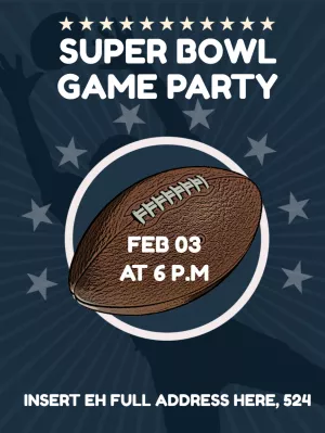 Super Bowl Party Invitation with Football Design to Edit Online