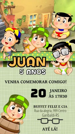 Convite de Aniversário Chaves Baby para Editar Online