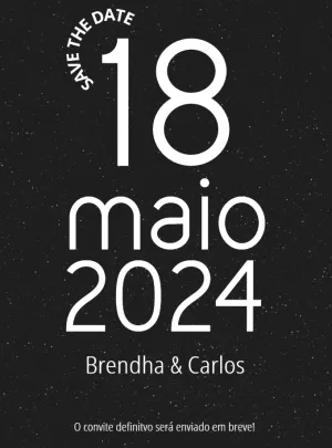 Save the Date Minimalista Preto e Branco para Editar Online