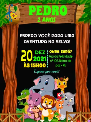 Safari Birthday Invitation – Static – Pedro Henrique