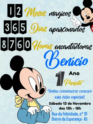 Mickey Mouse Birthday Invitation – Static – Pedro Henrique