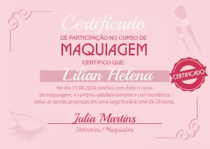 Certificado de Maquiagem Elegante para Editar Online