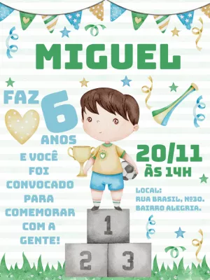 Soccer Birthday Invitation – Static – Gley Leobas