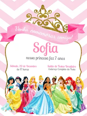 Invitación de cumpleaños Princesas – Estático – Jonathan Fiuza