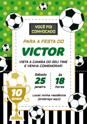 Soccer Birthday Invitation – Static – Convites digitais - Edite você mesmo