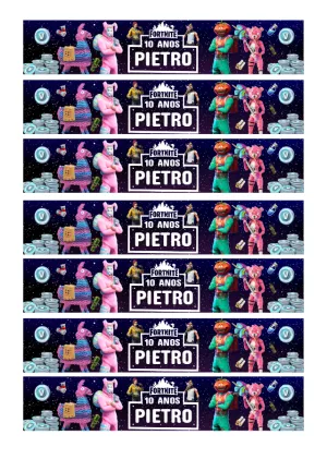 Rótulo de Garrafa Fortnite com Personagens para Editar Online