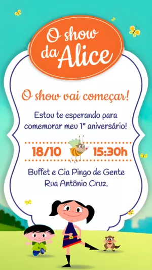 Convite Aniversário O Show da Luna para Editar Online